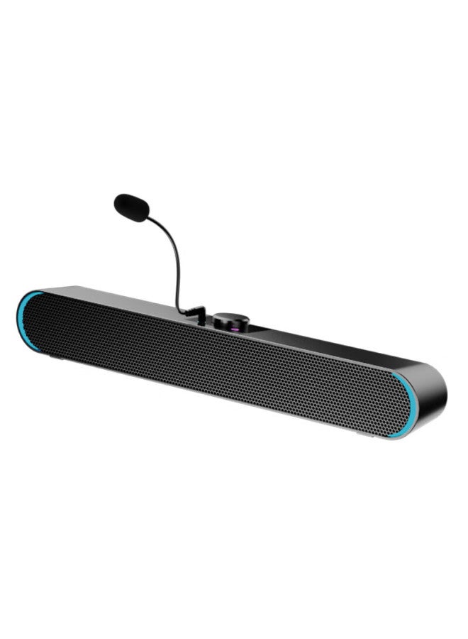 SADA Computer Speakers, Mini Long Bass Subwoofer With Microphone, Usb Wired, Suitable For Laptops And Phones, Small Steel Cannon With High Volume, V-183 - Image 3