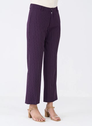 Women's Mid-Rise Striped Pattern Pants with Fly Front Zip Closure and Side Inseam Pockets Stylish Straight Leg Trousers for Effortless Office and Casual Wear - pzsku/Z704D4F88AA80CF640FE2Z/45/_/1739613451/07806f05-9eea-46ad-a2ff-49e19a72ea23