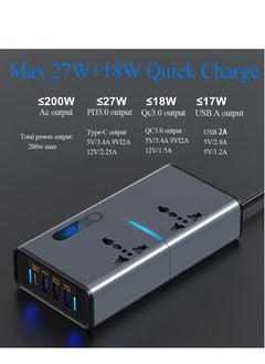 Generic "Compact 200W DC to AC Car Inverter: Multi-Port Charging for Vehicles"  - Image 3