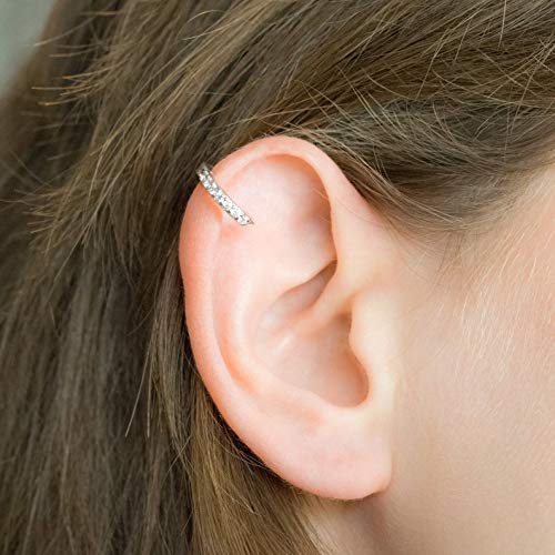 NZDLM 925 Sterling Silver Small Hoop Earrings Cubic Zirconia Cartilage Earring Earing Piercing Earrings Ear Cuff Huggie Tiny Hoops Earrings for Women Men - Image 3