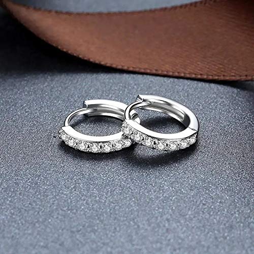 NZDLM 925 Sterling Silver Small Hoop Earrings Cubic Zirconia Cartilage Earring Earing Piercing Earrings Ear Cuff Huggie Tiny Hoops Earrings for Women Men - Image 4