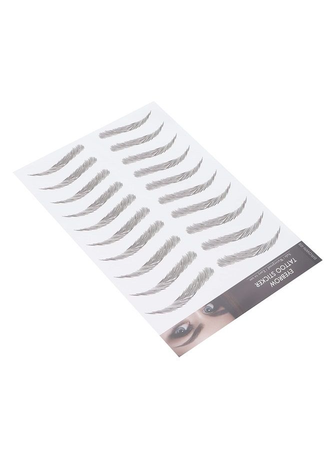 Filfeel 6D Eyebrow Tattoo Sticker Professional Waterproof Eyebrow Transfer Sticker Eyebrow Makeup Tool for Women and Girls (Brown)(BROWN-08) - Image 1