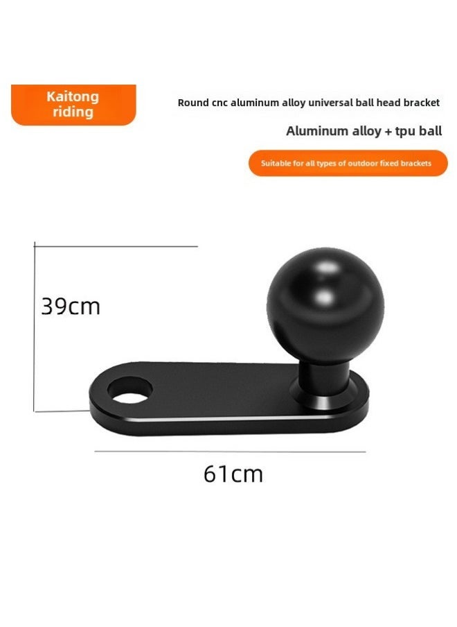 L-shaped CNC Aluminum Alloy Universal Ball Head Bracket Motorcycle Fixed Navigation Camera Rearview Mirror Base Connection-Color:Square Universal Ball Head Bracket - Image 2