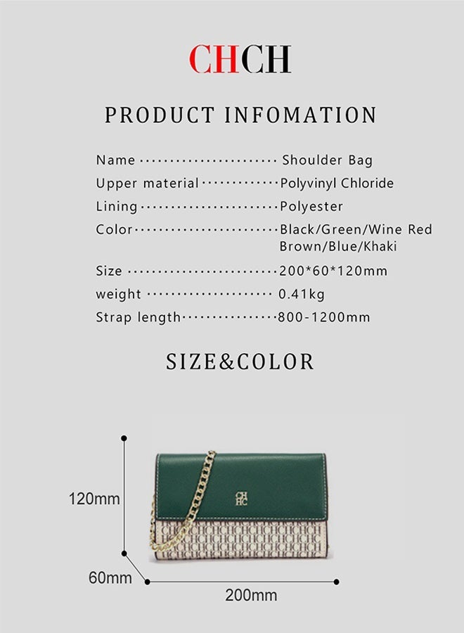CH CH CHCH Women's Fashion Trendy Crossbody Bag - Exquisite Compact Polyvinyl Chloride Shoulder Bag - Image 3