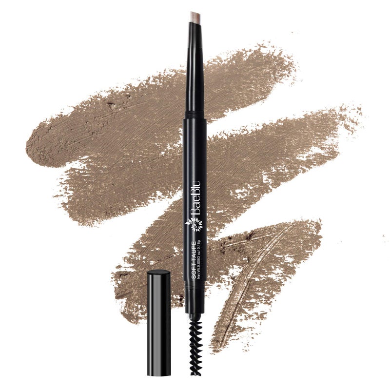 BaeBlu BaeBlu Cruelty Free Retractable Eyebrow Crayon Vegan NonToxic Long Wear Brow Definer With Brush Soft Taupe Pen