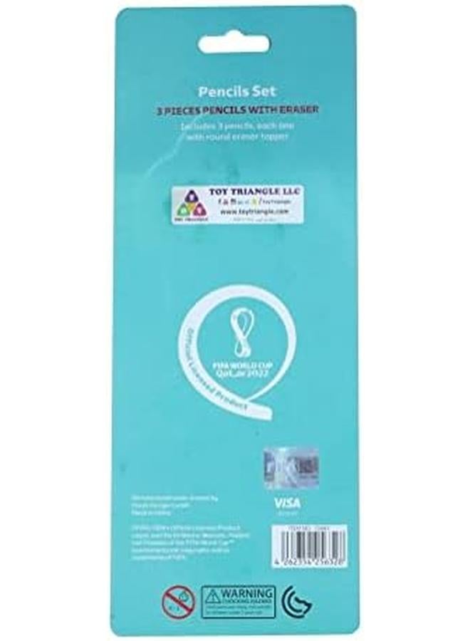 فيفا 2022 أقلام رصاص كانتري مع ممحاة مستديرة علبة 3 قطع البرازيل - Image 2