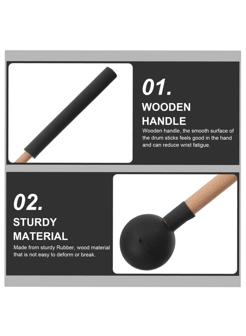 KASTWAVE 2Pcs Versatilen Percussion Instruments Drum Sticks Percussion Marimba Mallets Long Drum Mallets Wooden Handle Drummer Musical Instrument Drumstick Rubber - Image 5
