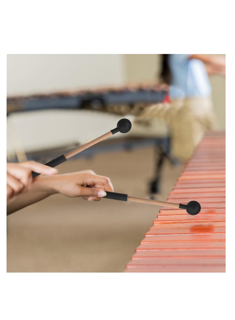 KASTWAVE 2Pcs Versatilen Percussion Instruments Drum Sticks Percussion Marimba Mallets Long Drum Mallets Wooden Handle Drummer Musical Instrument Drumstick Rubber - Image 1