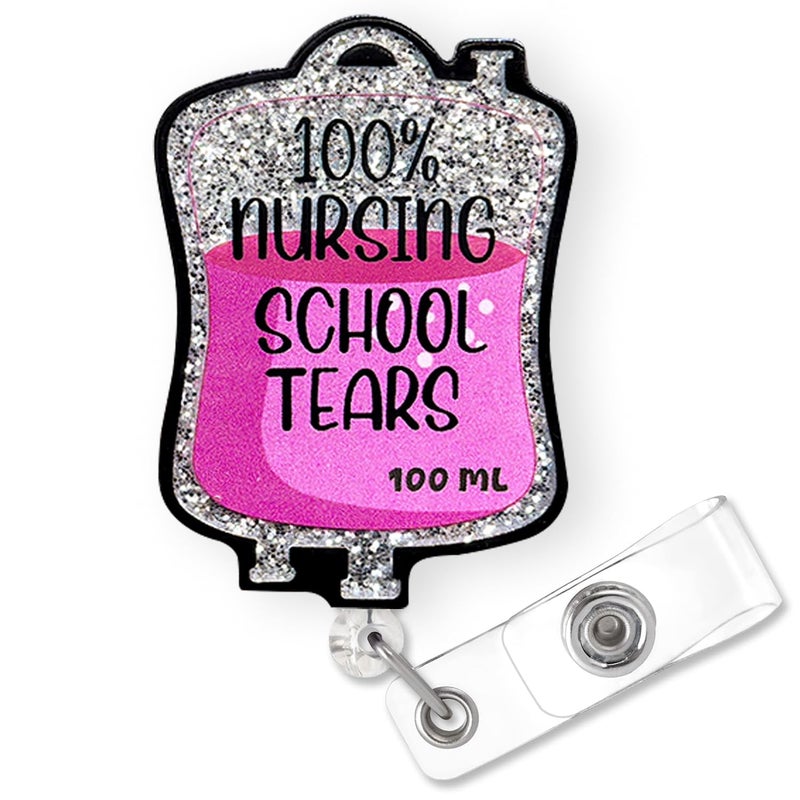 Bydevia 100% Nursing School Tears Badge Reel Retractable, Nursing Student Tears Badge Holder, Funny Nursing School Student Graduation Gifts, ID Name Badge Holder with Alligator Clip & 24â€ Durable Nylon Cord - Image 1