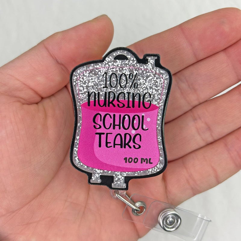 Bydevia 100% Nursing School Tears Badge Reel Retractable, Nursing Student Tears Badge Holder, Funny Nursing School Student Graduation Gifts, ID Name Badge Holder with Alligator Clip & 24â€ Durable Nylon Cord - Image 3