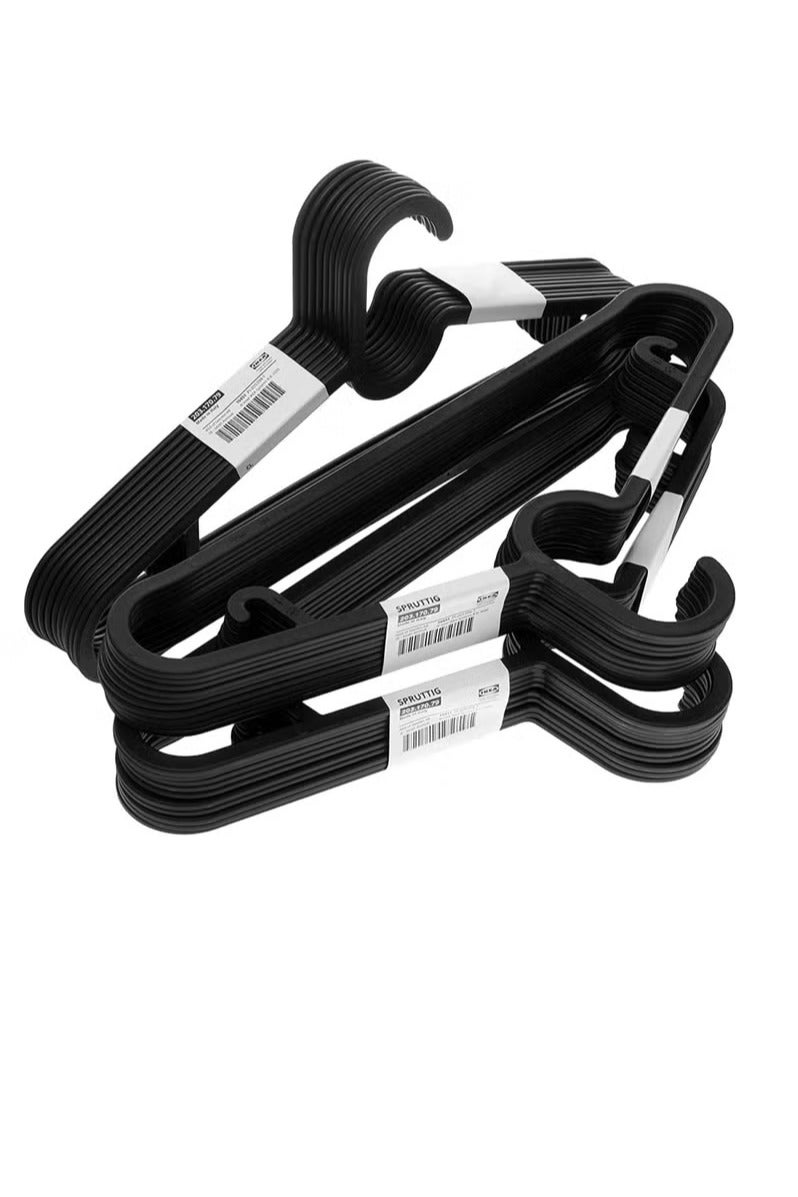 30-piece black clothes hanger set - Image 1