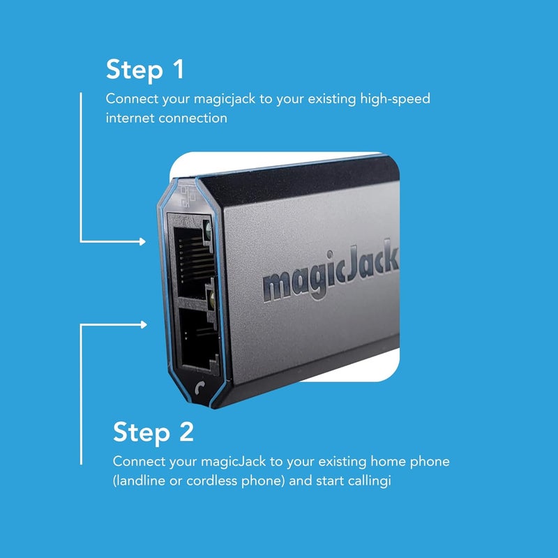 magicJack VOIP Phone Adapter - Unlimited Calls to US & Canada, No Monthly Bill, Portable Internet Phone with App, magicIN™ & magicOUT™ Service - Image 4