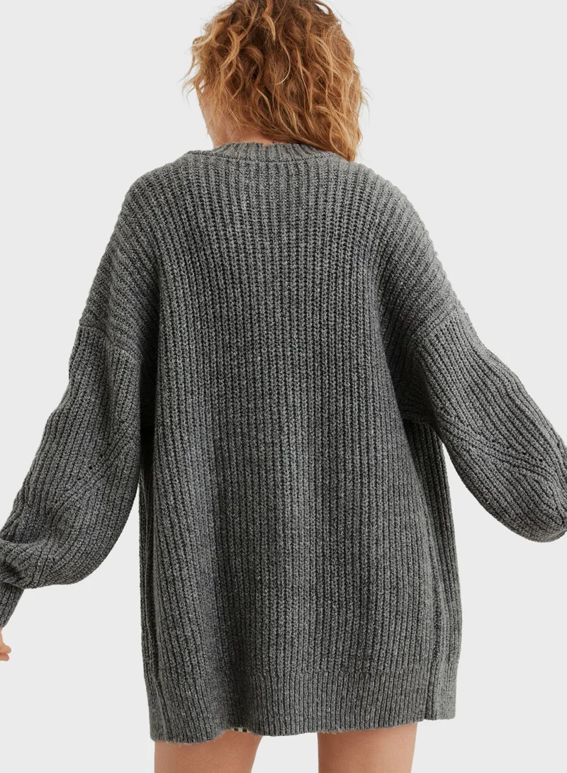 Aerie Ribbed Oversized Cardigan