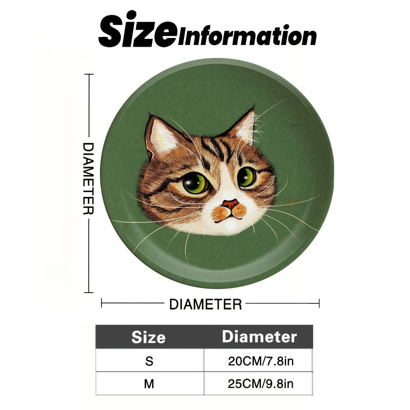 A Single Artistic Tray 20cm Decorative Plate Non Food Contact Featuring A Close Up Of A Tabby Cat Face With Natural Cute Design For Wall Art Modern Wall Ornament Colorful Art Piece - Image 4