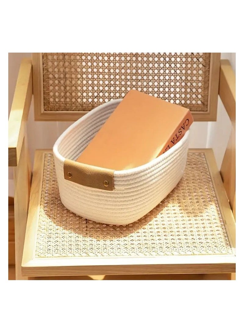 منظم خوص يد جلد وسط  المقاس 34*16سم متوفر لون ابيض z - Image 5