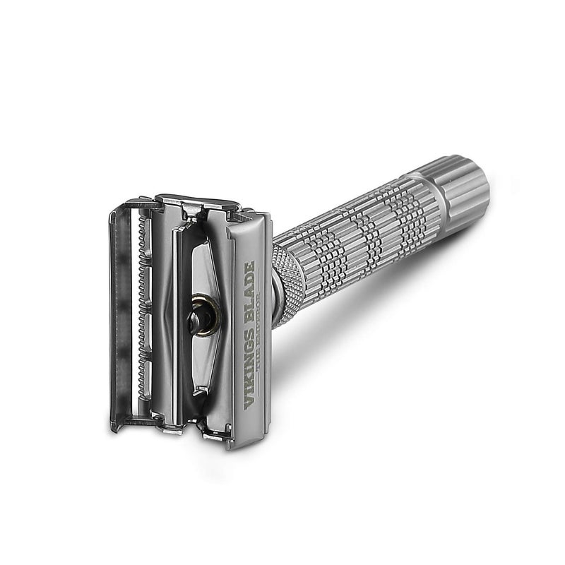 VIKINGS BLADE Adjustable Double Edge Safety Razor + Luxury Case. Smooth, Reusable, Eco-Friendly (The Emperor “Frosted Chrome”) - Image 3