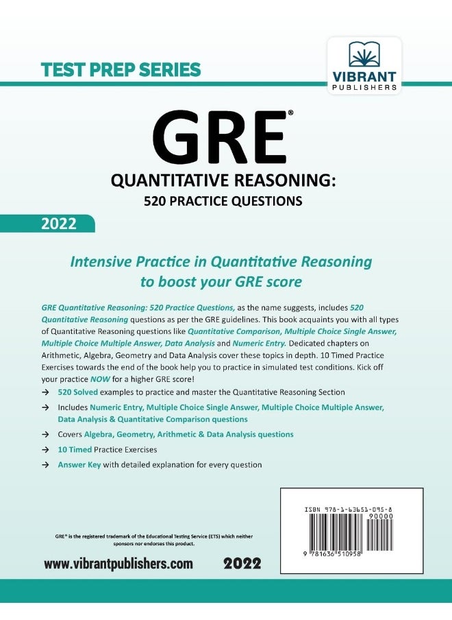 Vibrant Publishers GRE Quantitative Reasoning: 520 Practice Questions  - Image 2
