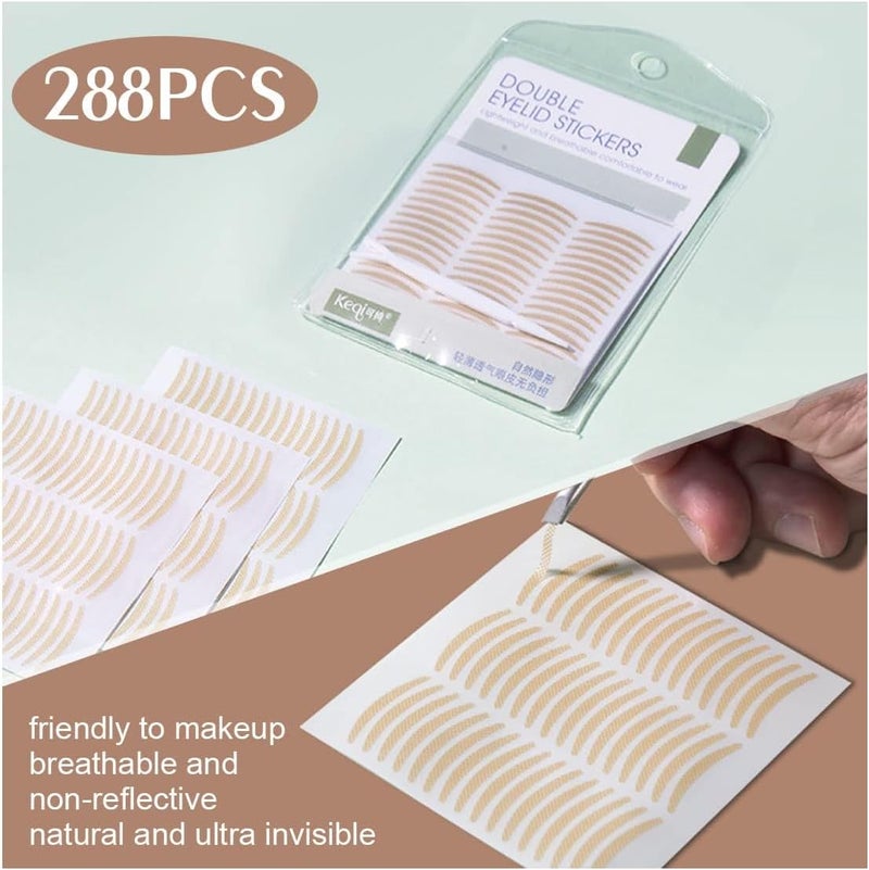 288Pcs Double Eyelid Tape Natural Invisible Lace Single Side Eyelid Breathable Eyelid Stickers Women Makeup Tool (1 Set) - Image 3