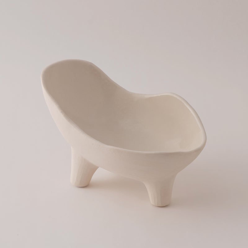 Homez Deep Ceramic Decor Bowl, Beige 26*17.5*17 Cm - Image 2