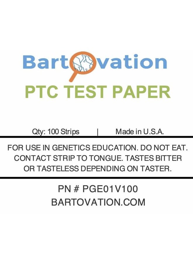 Bartovation Phenylthiourea (PTC) Test Paper for Genetic Taste Testing [Vial for 100 Paper Strips] - Image 3