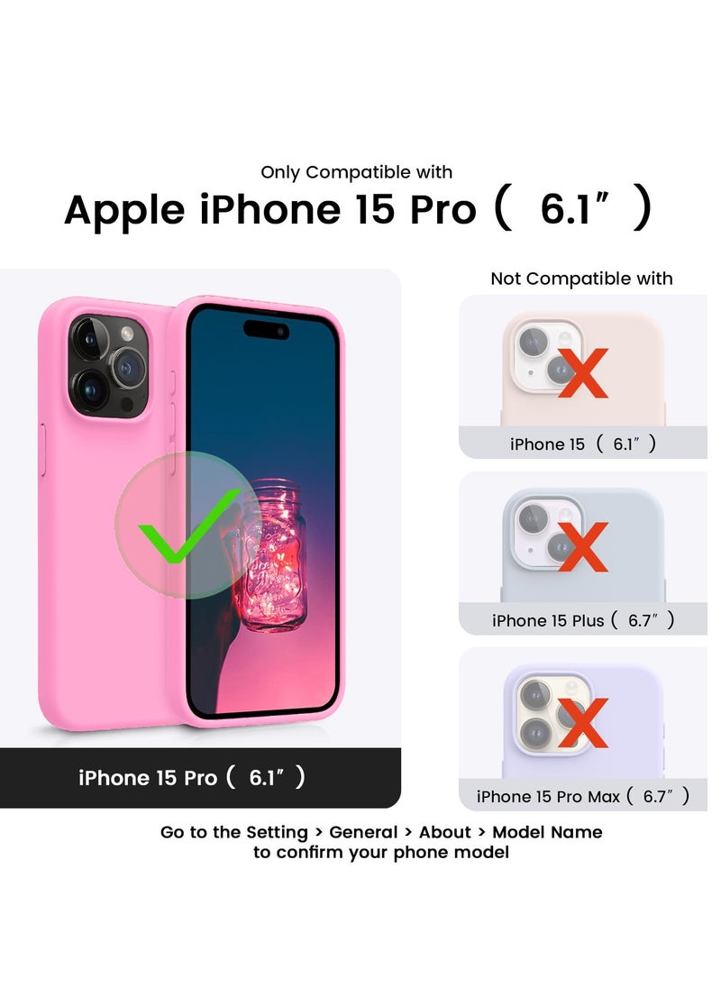 BORTONY - iPhone 15 Pro Case Liquid Silicone 3 Layers Full Covered Soft Gel Rubber iPhone 15 Pro Cover Slim Phone Case with Anti-Scratch Microfiber Lining for Apple iPhone 15 Pro 6.1 Inch - Image 1