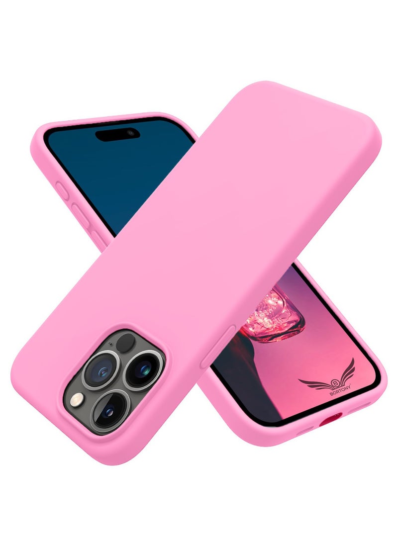 BORTONY - iPhone 15 Pro Case Liquid Silicone 3 Layers Full Covered Soft Gel Rubber iPhone 15 Pro Cover Slim Phone Case with Anti-Scratch Microfiber Lining for Apple iPhone 15 Pro 6.1 Inch - Image 1