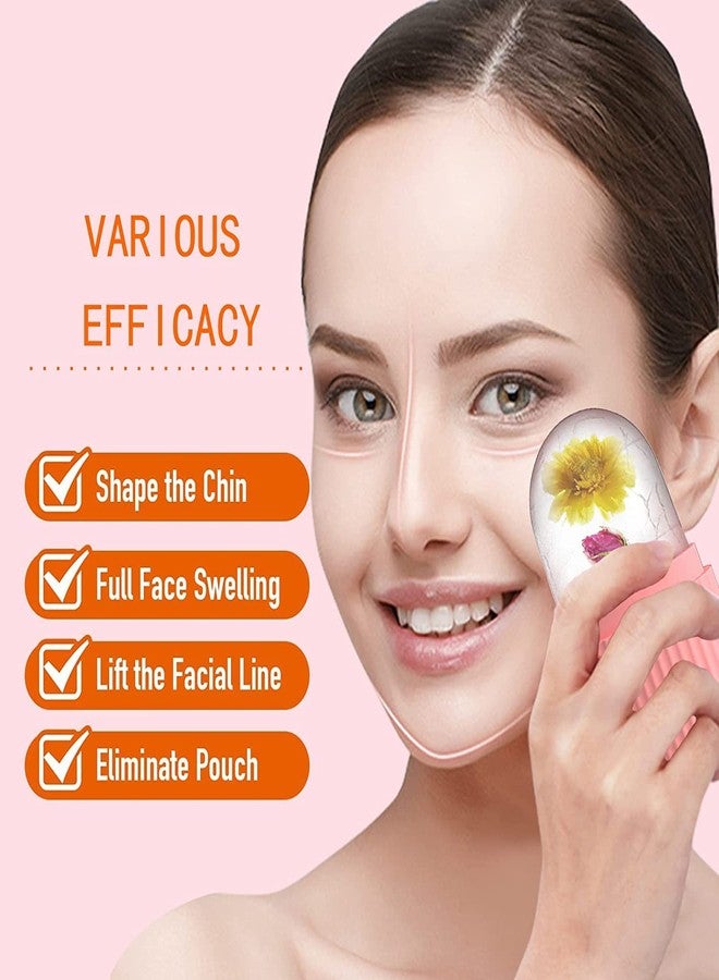 ABTER Ice Facial Cube Mold with Lid, Reusable Face Ice Roller Container for Skin Application, Flower Infused Ice Cube Maker Design, Plastic Body with Textured Grip - Image 5