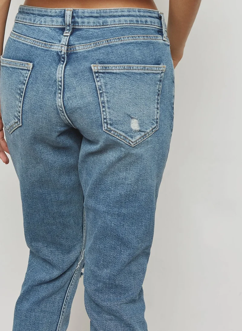 TOPSHOP Lucas Boyfriend Ripped Jeans