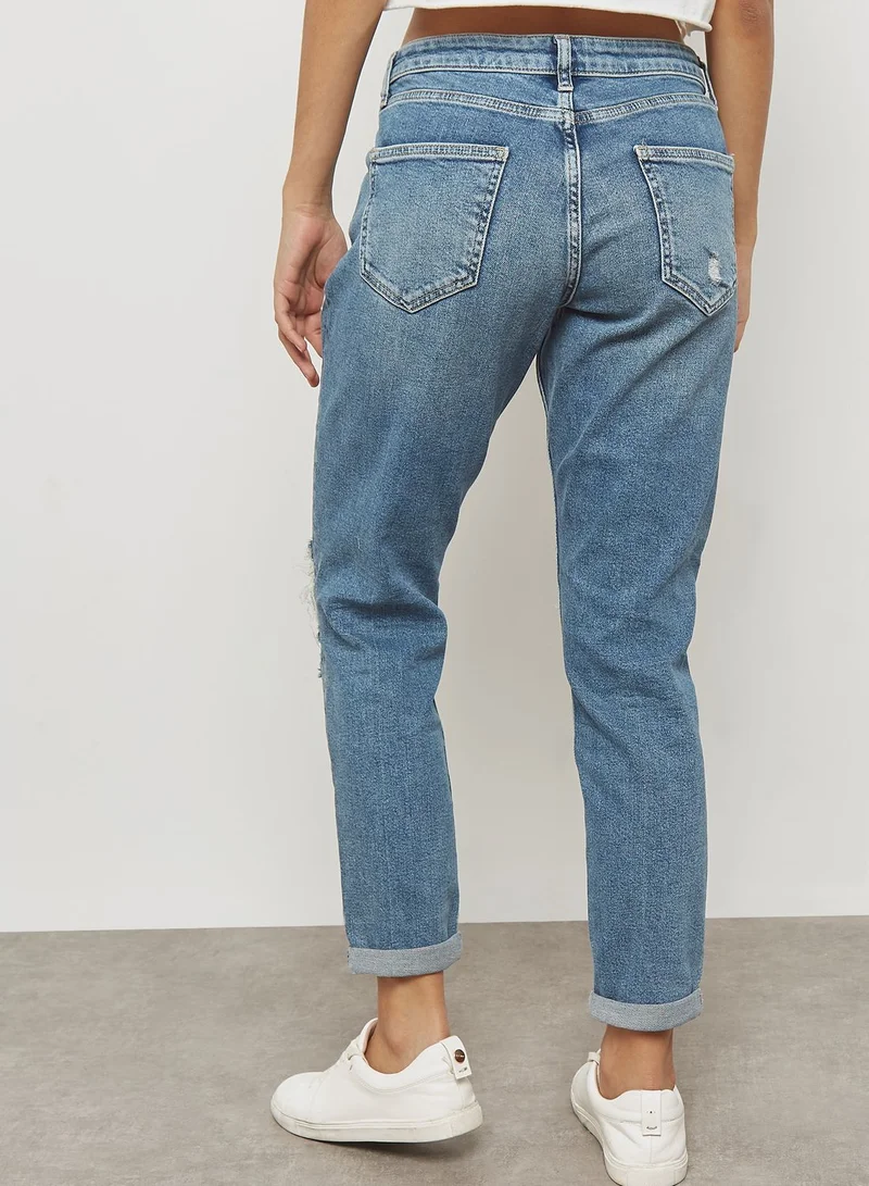 TOPSHOP Lucas Boyfriend Ripped Jeans