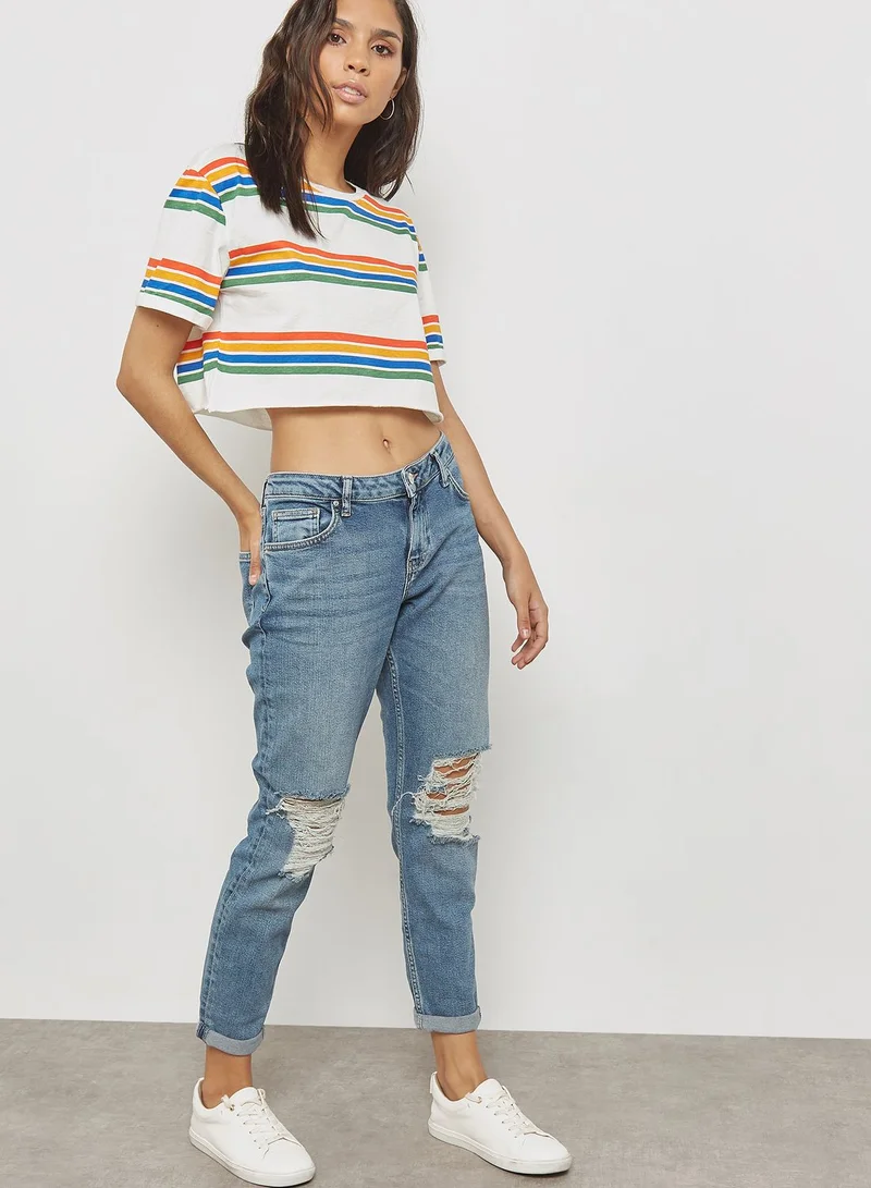 TOPSHOP Lucas Boyfriend Ripped Jeans