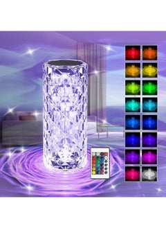 Crystal Light Lamp Color Changing Lamps Table Lamp with Touch & Remote Control, Diamond LED Night Light Rechargeable