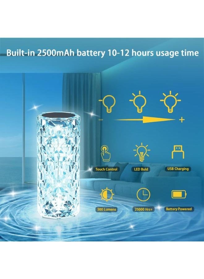 Generic - Crystal Light Lamp Color Changing Lamps Table Lamp with Touch & Remote Control, Diamond LED Night Light Rechargeable - Image 1