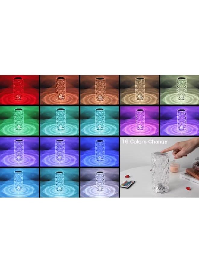 Generic - Crystal Light Lamp Color Changing Lamps Table Lamp with Touch & Remote Control, Diamond LED Night Light Rechargeable - Image 1