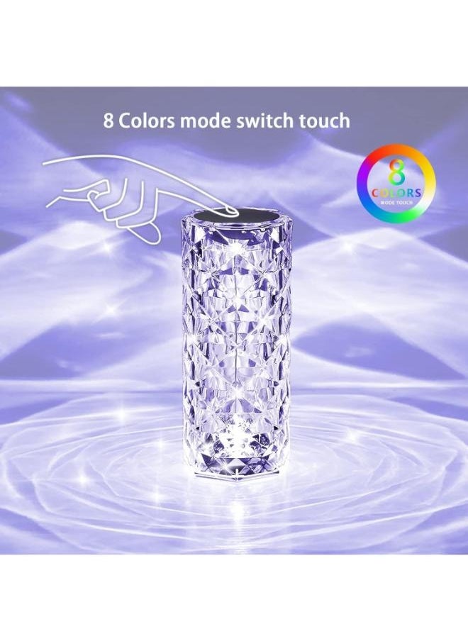 Generic - Crystal Light Lamp Color Changing Lamps Table Lamp with Touch & Remote Control, Diamond LED Night Light Rechargeable - Image 1