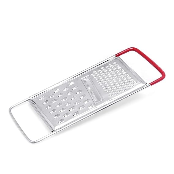 Awadh Stainless Steel 3in1 Vegetable Cheese GraterSlicerShredderChopper Razon Sharp Blade Ideal Hand Held Grater for Fruits Vegetables Cheese More Silver 1Piece - Image 3