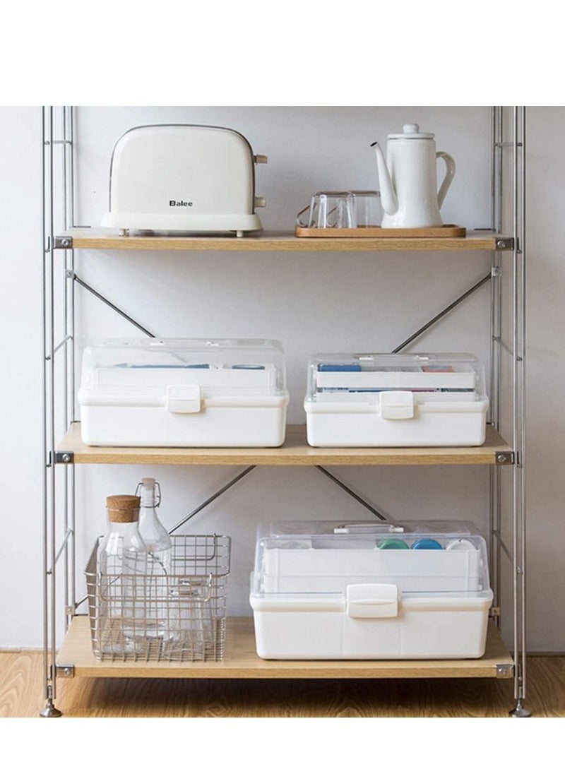 Womdee three-layer plastic medicine storage cabinet portable transparent medicine folding storage box with lock  - Image 5
