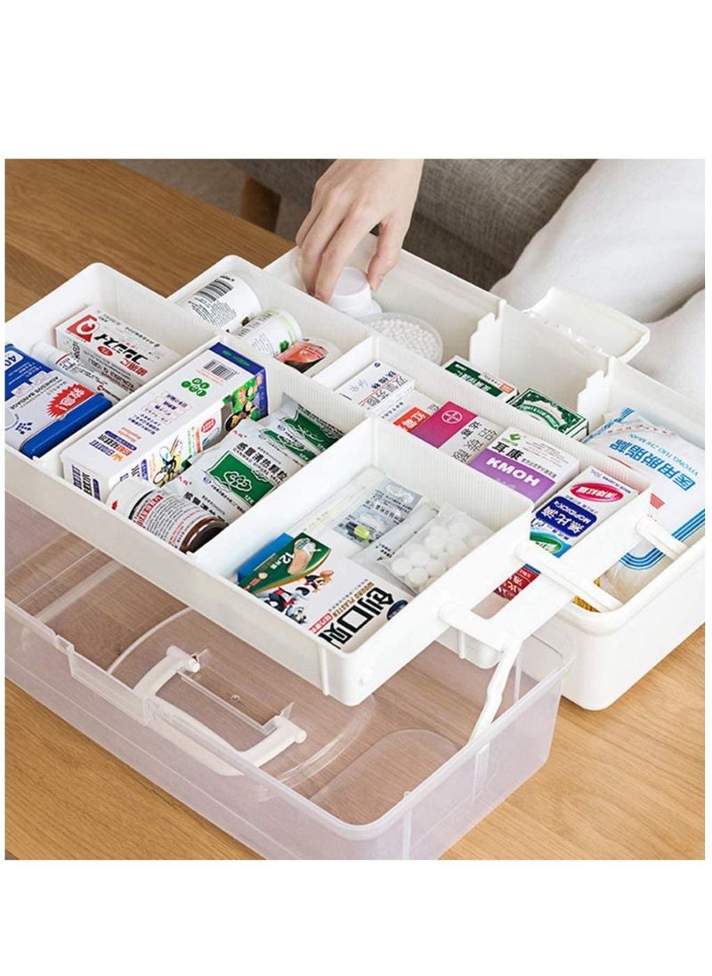 Womdee three-layer plastic medicine storage cabinet portable transparent medicine folding storage box with lock  - Image 2