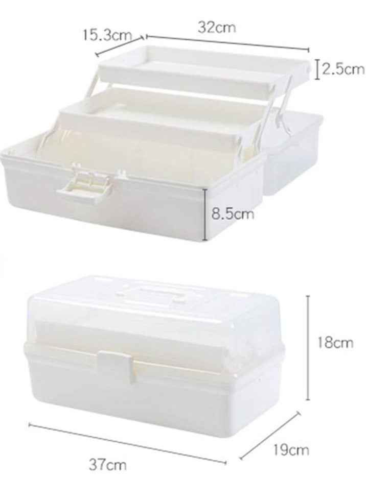 Womdee - three-layer plastic medicine storage cabinet portable transparent medicine folding storage box with lock - Image 1