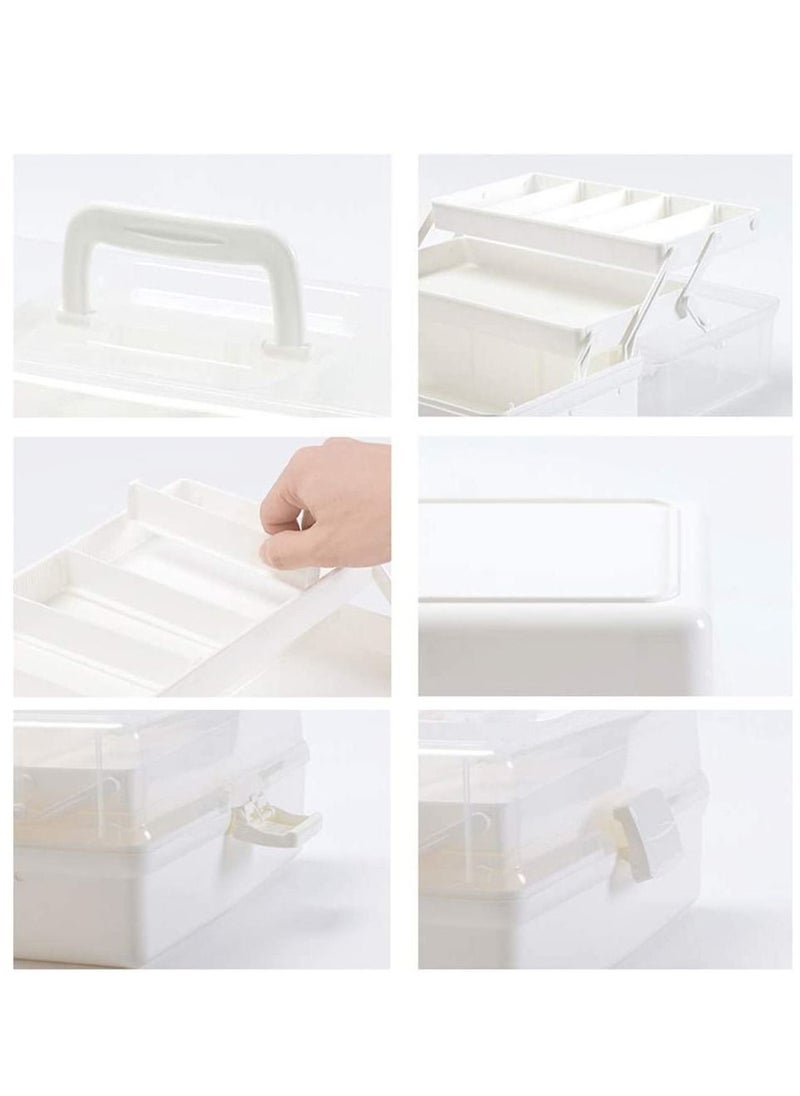 Womdee - three-layer plastic medicine storage cabinet portable transparent medicine folding storage box with lock - Image 1