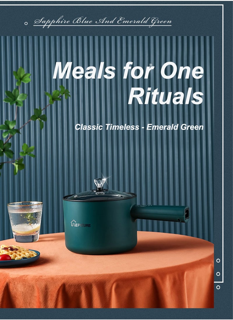 Epicure 1.8L Electric Hot Pot with Steamer & Temperature Control-Non-Stick Electric Cooker Shabu Shabu,Electric Skillet,Frying Pan,Electric Saucepan,for Noodles,Egg, Steak,Sauté,Steam,Oatmeal and Soup  - Image 3
