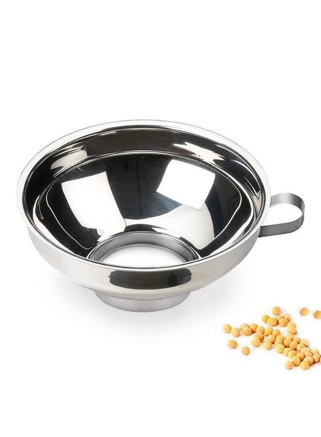 HASTHIP® Canning Funnel for Kitchen Use with Handle, Multipurpose 304 Stainless Steel Funnel, Wide Mouth Funnel for Mason Jars, Funnel for Oil Dispenser, Large Canning Funnels (5.8X2.3inch) - Image 1