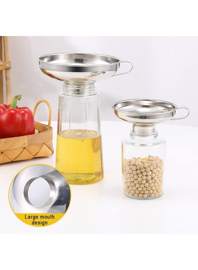 HASTHIP® Canning Funnel for Kitchen Use with Handle, Multipurpose 304 Stainless Steel Funnel, Wide Mouth Funnel for Mason Jars, Funnel for Oil Dispenser, Large Canning Funnels (5.8X2.3inch) - Image 5