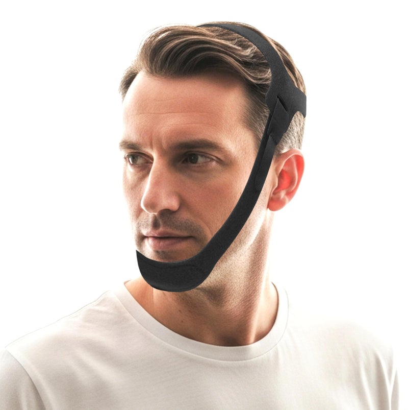 Auxhil Chin Strap for Sleeping, CPAP Chin Strap, Anti Snoring, CPAP Chin Strap to Keep Mouth Closed, Adjustable, Breathable and Comfortable - Image 1