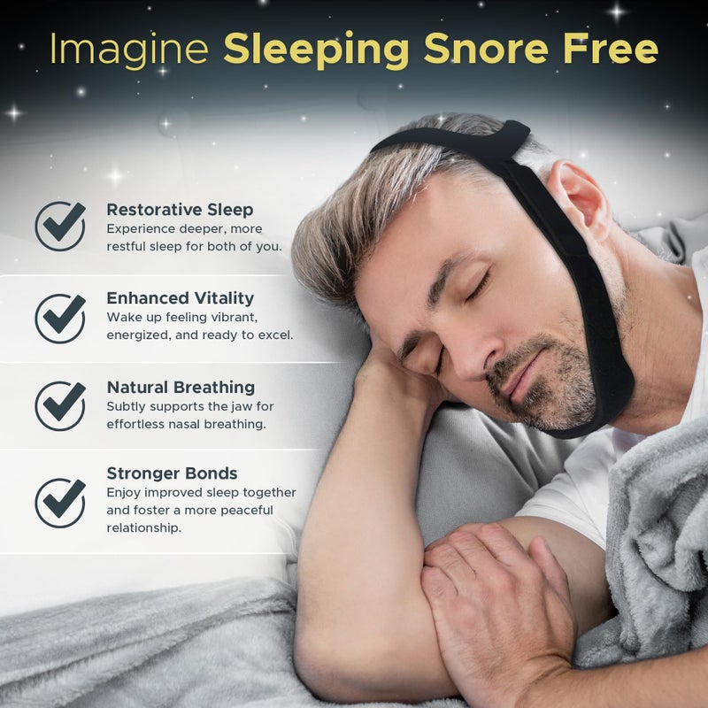 Auxhil Chin Strap for Sleeping, CPAP Chin Strap, Anti Snoring, CPAP Chin Strap to Keep Mouth Closed, Adjustable, Breathable and Comfortable - Image 4