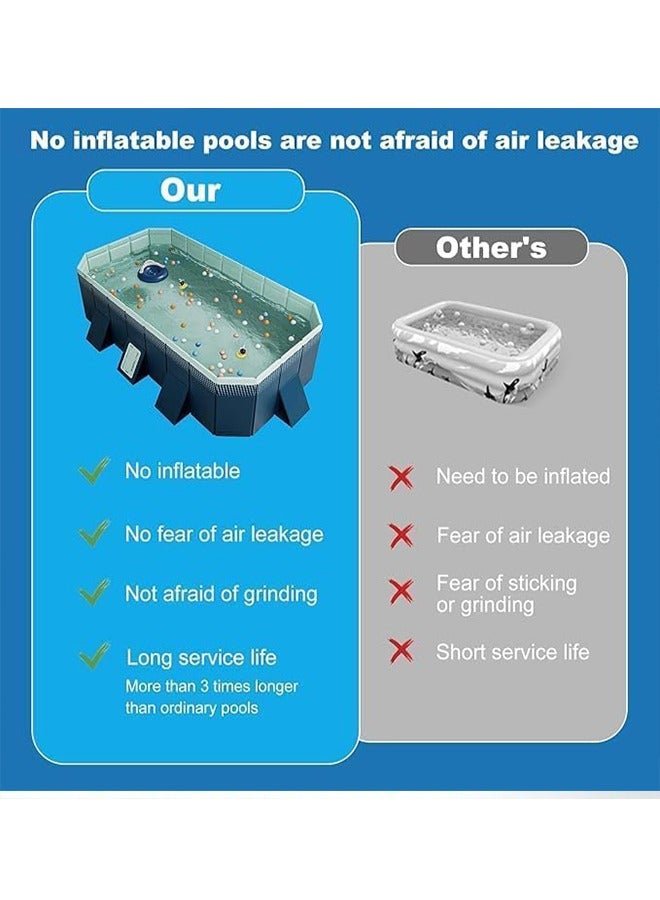 Beauenty 2.6M Durable and thickened non inflatable swimming pools for children and adults, above ground swimming pools, family swimming pools, summer water parties, backyard gardens, lawns - Image 5