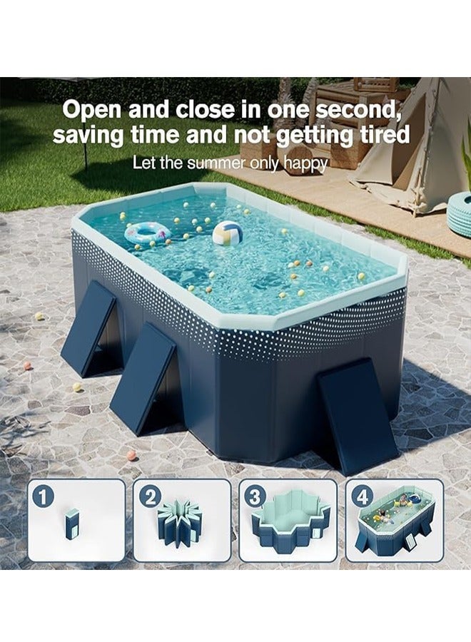 Beauenty 2.6M Durable and thickened non inflatable swimming pools for children and adults, above ground swimming pools, family swimming pools, summer water parties, backyard gardens, lawns - Image 3