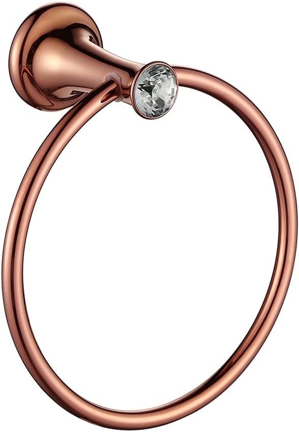 24x7 eMall Rose Gold Towel Ring Golden Victorian Round Towel Hanger for Bathroom and Kitchen, Stainless Steel. - Image 1
