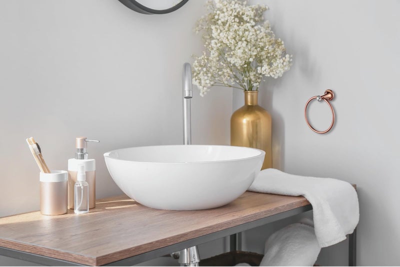 24x7 eMall Rose Gold Towel Ring Golden Victorian Round Towel Hanger for Bathroom and Kitchen, Stainless Steel. - Image 2