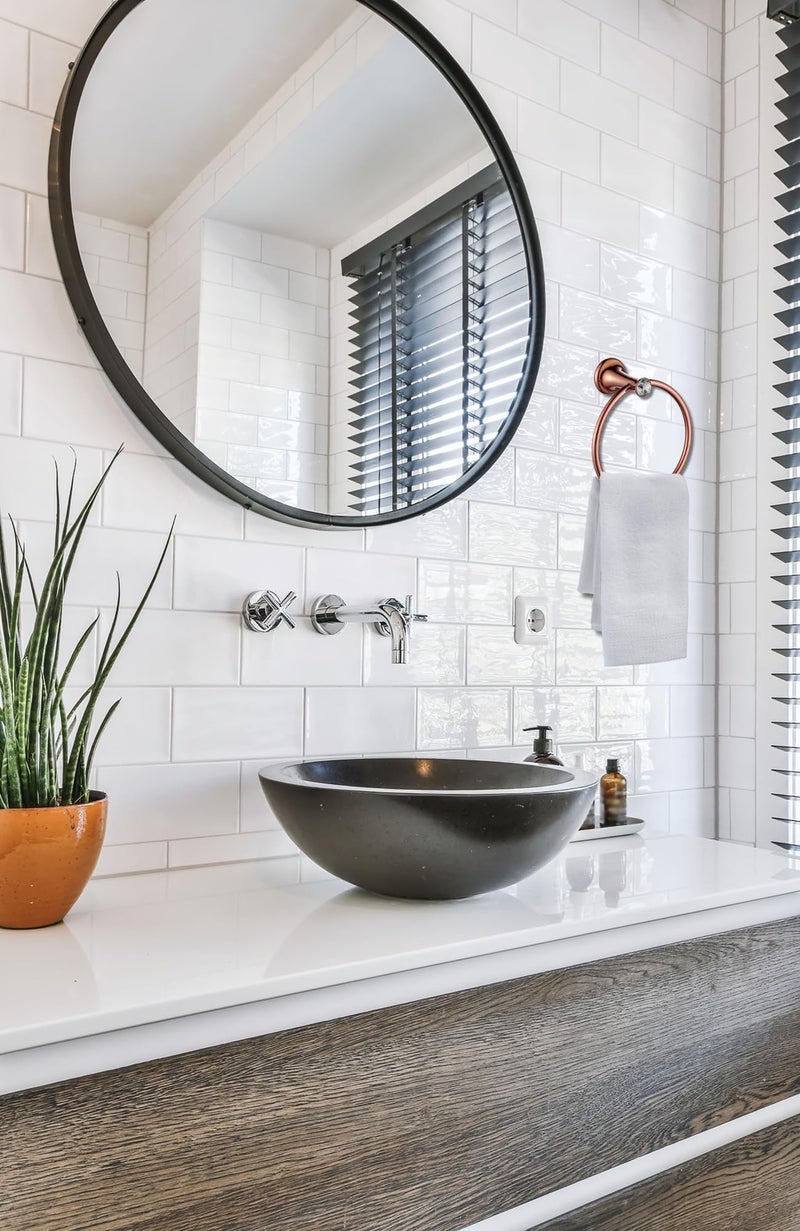 24x7 eMall Rose Gold Towel Ring Golden Victorian Round Towel Hanger for Bathroom and Kitchen, Stainless Steel. - Image 3