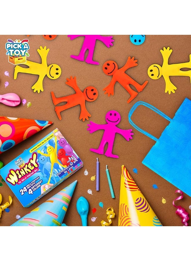 Pick A Toy Stretchy Happy Man Toy Party Favors - Sensory Gel Toy Set of 24 for Kids and Adults, Stress Relief Fidget Toys for Autism, ADHD - Stretchy Toys and Small Prizes for Goody Bag Stuffers - Image 5